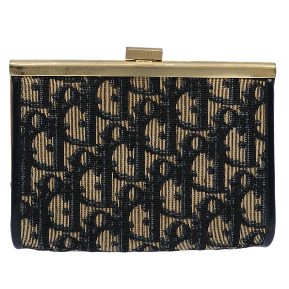 Christian Dior Trotter Canvas Pouch Navy Auth ep2830 - Picture 2 of 15